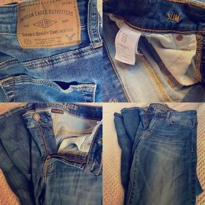 Men’s slim cut blue jeans